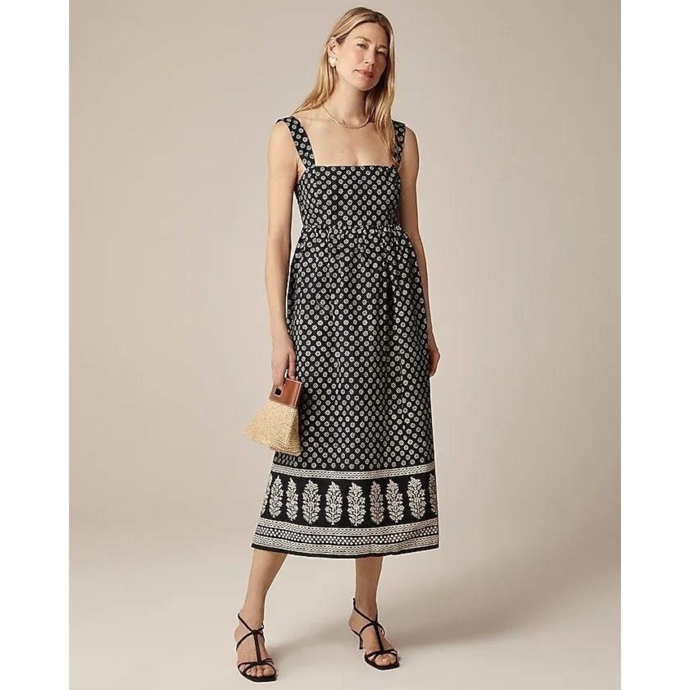 J.Crew Squareneck‎ midi dress in block print Size 20 NWT